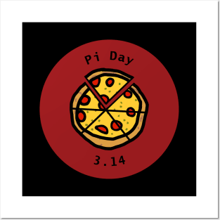 Pizza Pi Day on Red Posters and Art